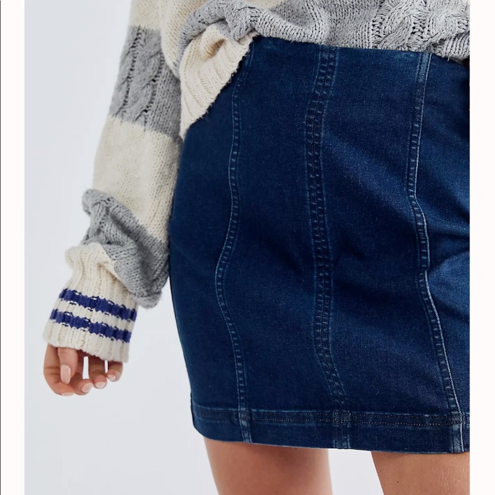 Free People Modern Femme Denim Skirt